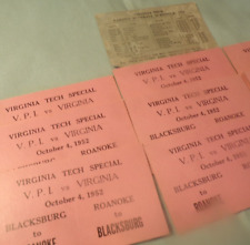 1952 Virginia Polytechnical Institute Football Ticket vs Virginia Oct 4th picture
