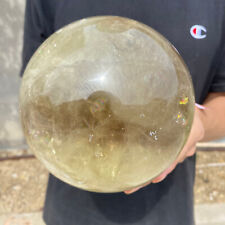 9.8lb Natural Citrine Sphere Quartz Crystals Reiki ball Healing Gems picture