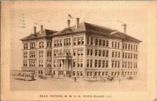 1908. HEAD OFFICES OF M.W. OF A. , ROCK ISLAND, ILL. POSTCARD. RC5 picture