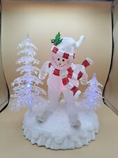JC Penny HOME Collection Acrylic Snowman Snow Skying Changing Lights  picture
