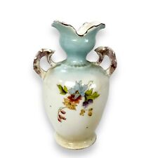 Vintage Bud Vase Floral Design with Gold Details Made In Germany Scalloped 4.5