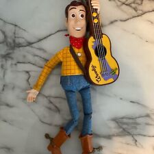 Disney Pixar Mattel 1999 Woody Toy Story Plush Strummin’ Guitar 17”  No Hat picture