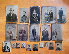 Civil War/19th Century Tintype Lot: 20 IMAGES-10 1/6th Plate & 10 GEM FERROTYPES picture