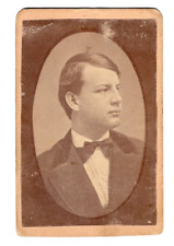 ROCKFORD IL 1860s 1870s Young Man Chin Dimple Oval Mask Victorian CDV by Town's picture
