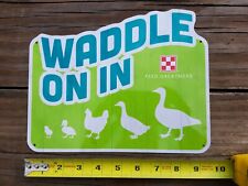 Purina Chicken Feed 2018 Flock-Tober WADDLE ON IN Tin Sign - 10 x 8 picture