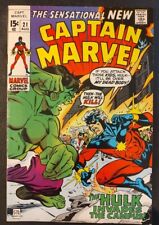 Captain Marvel 21 1970 Iconic Hulk Battle  Gorgeous Copy See Pics💎🔥🔑 picture