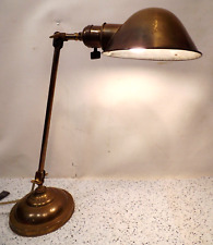 Vintage Robert Faries desk lamp Copper brass signed Shade Base Pat applied picture