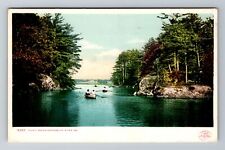 Kennebunk River ME-Maine, Picnic Rocks, Antique, Vintage Souvenir Postcard picture