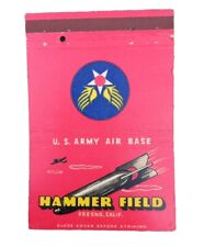 WWII Big Bomb Matchbook Cover Postcard Hammer Field Fresno California d1397 picture