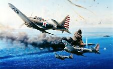 The Battle of the Coral Sea by Robert Taylor signed by TEN WWII Dauntless Pilots picture
