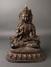 Chinese  Tibetan Tibet style gilt bronze figure statue of buddha Marked picture