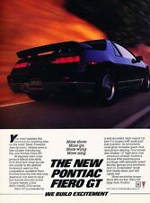 1985 Pontiac Fiero GT Original Advertisement Print Car Ad J542 picture