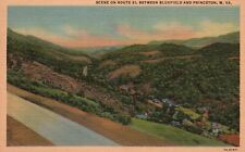 Postcard WV b/w Bluefield & Princeton Scene on Route 21 Linen Vintage PC G2053 picture