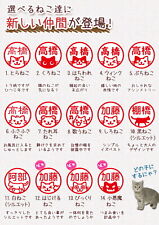 Japanese KANJI HANKO Stamp with built-in ink for Your Name With Cat Picture picture