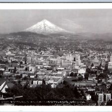 c1910s Portland Heights, OR Birds Eye RPPC Mt Hood Downtown City Real Photo A131 picture