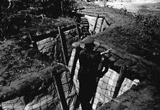 Puckapunyal Victoria 1940 - A soldier standing in a trench. The tr- Old Photo picture