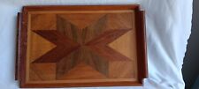 Vintage  Mid Century Modern Wood Serving Tray Star Inlay MCM 1960s picture