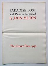 John Milton PARADISE LOST PARADISE REGAINED Cresset Press 1930 - PROSPECTUS only picture