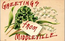 Greetings From Middleville, New York  Postcard (1907) Flowers picture