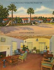Fold Out Linen Roadside Postcard El Camino Motel Riverside CA unposted picture