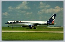 Paris France Air Transat Boeing B-757-28A Charles De Gaulle Airport Postcard P7 picture