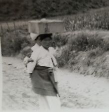 Korean War U.S. Soldier's PHOTO Of Civilian Woman & Child ~ VELOX Photo Paper  picture