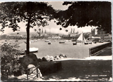 RPPC Zurich Utoquai Public Pool Bath Zurichsee Lake Sail Boats Vintage Postcard picture