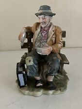Vintage Capodimonte Figurine of Old Man on Bench picture