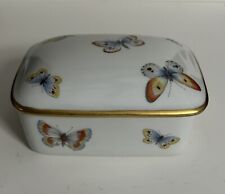 Vintage LIMOGES FRANCE  Trinket Butterfly Box, Porcelain Gold Rim picture