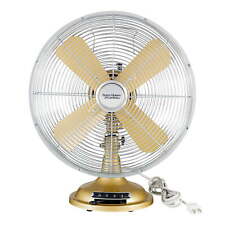 Better Homes & Gardens Retro 3Speed Metal Tilted-Head Oscillation Table Fan Gold picture