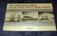 Vtg SCHICK SAFETY RAZOR COMPANY free Stainless Steel KRONA blade post card 1960s picture
