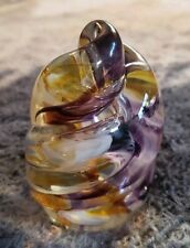 Sandy Fritch Signed Swirled Art Glass Paperweight 1992 picture