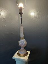 1-vintage Marbro Opalescent Murano Glass Seguso Lamp Hollywood Regency 36 5/8