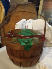 VTG Hand Painted~ Basketville Putney ~ Strawberry Wine, Painted Lid . Perfect picture