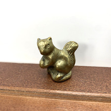 Vintage Solid Brass Metal Gold Tone Squirrel Miniature 1.5