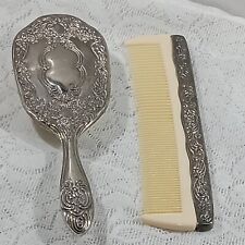 Vintage Silverplate Brush Comb Vanity Boudoir 8 inch picture