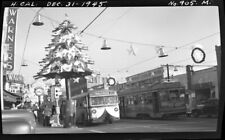Hollywood Boulevard 1945 Street cars Tram Buses Original Vintage Photo Negative picture