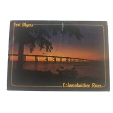 Postcard Caloosahatchee River Sunset FL 1990  Fort Myers Posted Creased 1.10.17 picture
