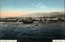 KINGSTON JAMAICA Harbour Greetings SHIPS c1910 Postcard picture