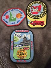 USAF Base Fire Department Patches - Set Of 3-NEW picture