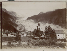 France, Chamonix, Church of Saint Pierre D'Argentière, ca.1906, vintage citrate picture