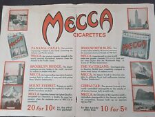 Large Original Antique Magazine Ad 1915 Mecca Cigarettes Double Page Rare picture