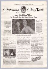 1928 Colgate's Glistening Clean Teeth VINTAGE PRINT AD AM28 picture