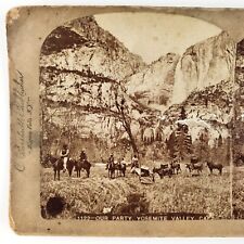 Yosemite Valley Tourist Group Stereoview c1895 Charles Bierstadt California G982 picture