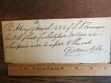 Antique 1825 Signed Promissory Note Document Albany NY Christian Millor picture