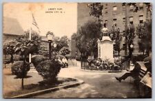 Union City New Jersey~Liberty Park~Soldiers Monument~1941 B&W Postcard picture