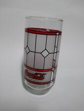 Coca Cola Drinking Glass, Vintage Tiffany style Coke Frosted Stained Glass. picture