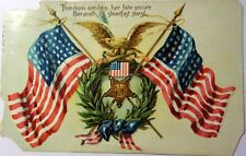 Vintage Tucks post card, American flag & Eagle, (Freedom smiles ) 1900 Franklin picture