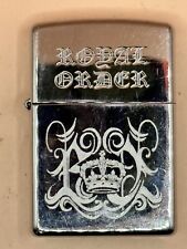 Vintage 2006 Royal Order Etched High Polish Chrome Zippo Lighter Used picture