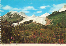 Valdez AK Alaska, Worthington Glacier & Fireweed, Vintage Scalloped Postcard picture
